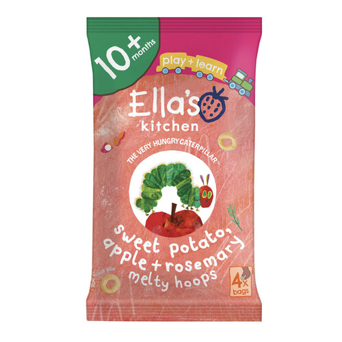 Ella's Kitchen Sweet Potato, Apple & Rosemary Melty Hoops 10+ Months 4x9g