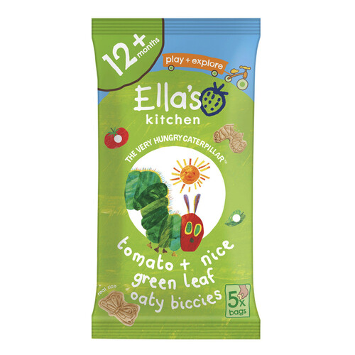 Ella's Kitchen Tomato & Nice Green Leaf Oaty Biccies 12+ Months 5x20g