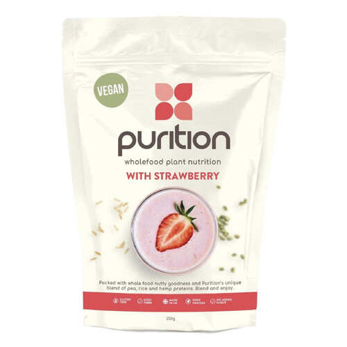 Purition Strawberry Vegan Wholefood Nutrition Powder 250g