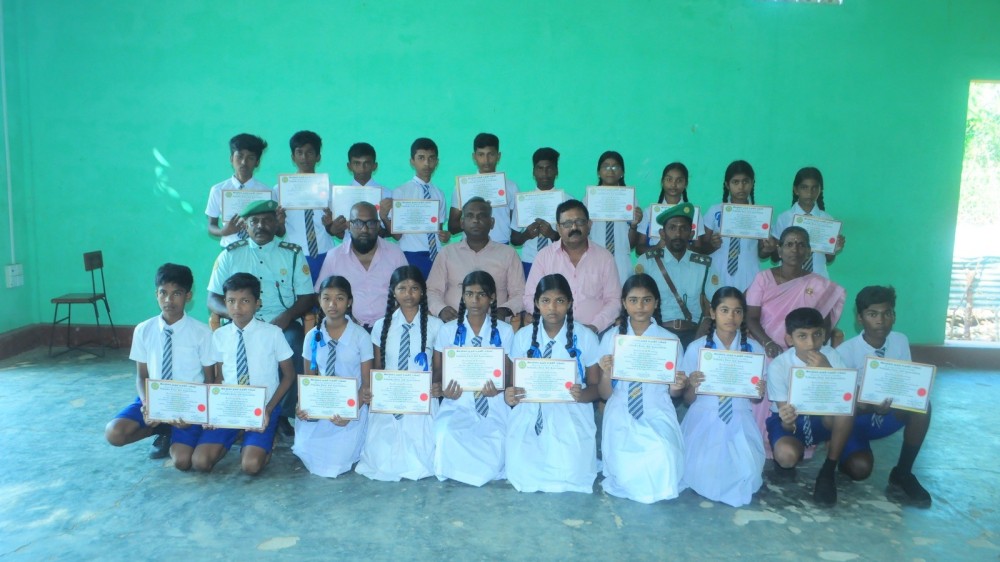 இலங்கை முதலுதவிச் சங்கத்தினால் சான்றிதழ் வழங்கல்