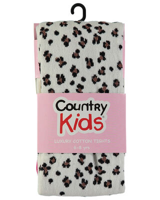 White Leopard Tights