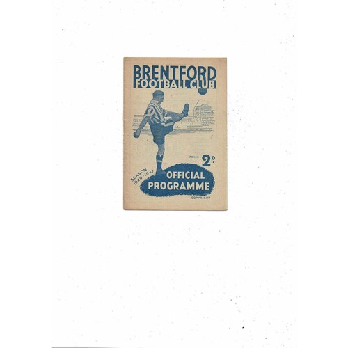 1946/47 Brentford v Wolves Football Programme