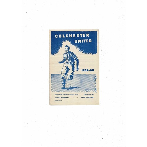 1959/60 Colchester United v Barnsley Football Programme