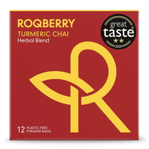 Turmeric Chai Herbal Blend Tea by Roqberry 12 Bags 36g