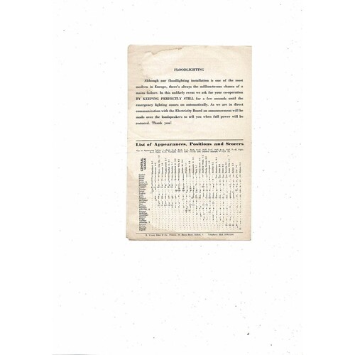 Manchester United v Everton Central League Football Programme 1960/61 Feb