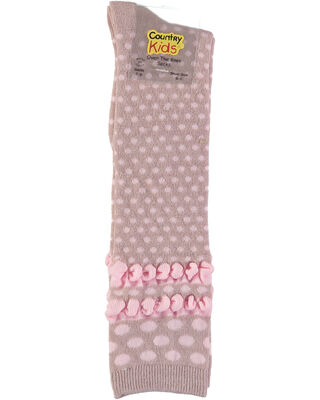 Bubble Dot Knee High Socks - Thistle Pink