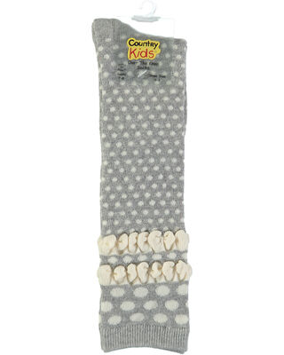 Bubble Dot Knee High Socks - Silver Grey