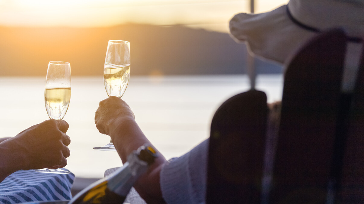 Sunset Champagne on the Rocks