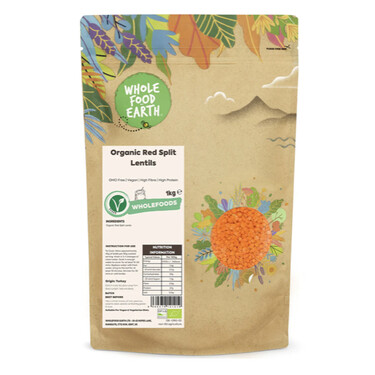 Red Split Lentils - Organic by Whole Food Earth 1kg