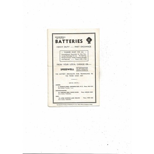 Brentford v Guildford City FA Cup Football Programme 1956/57