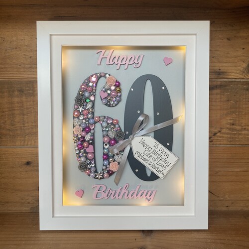 LED Happy 60 th birthday frame