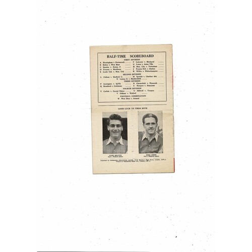 1958/59 Arsenal v Newcastle United Football Programme