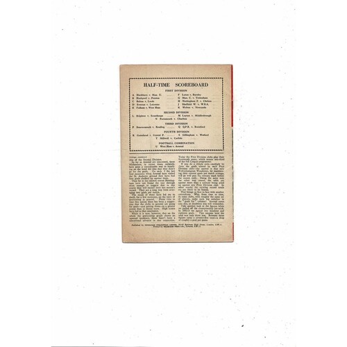 1959/60 Arsenal v Birmingham City Football Programme