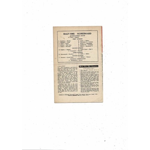 1959/60 Arsenal v Preston Football Programme