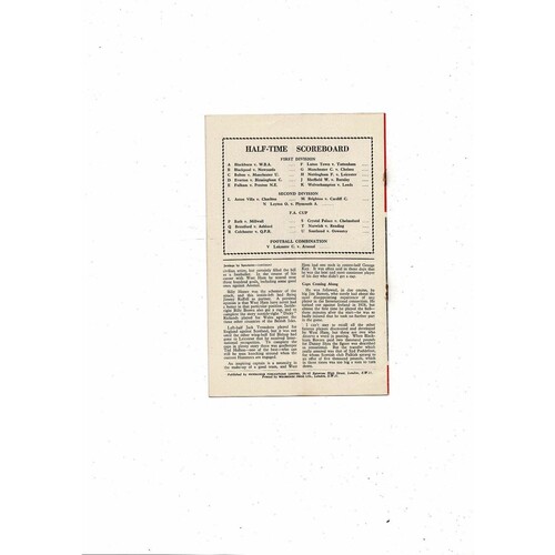 1959/60 Arsenal v West Ham United Football Programme