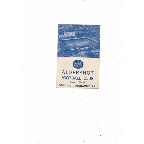 1963/64 Aldershot v Chesterfield Football Programme