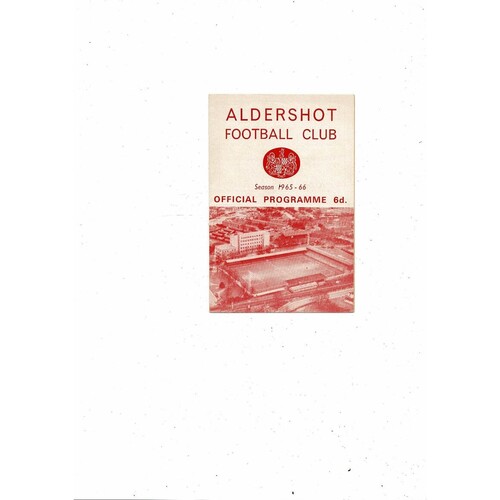 1965/66 Aldershot v Southport Football Programme