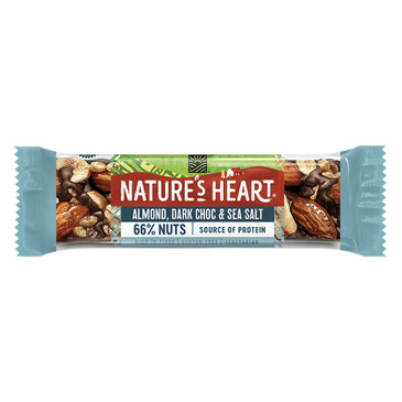 Nature's Heart Sea Salt, Dark Choc & Almond Nut Bar 35g