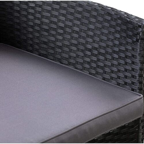 4pcs Rattan Outdoor Garden Furniture Sofa Set Table & Chairs (Roger Black)