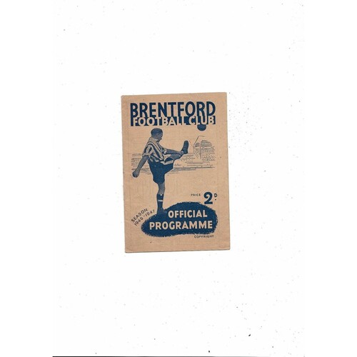1946/47 Brentford v Cardiff City FA Cup Football Programme