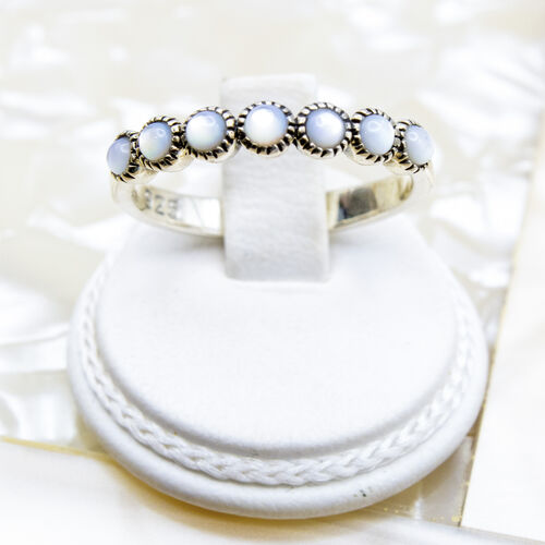 Half Eternity Style Ladies Silver Ring