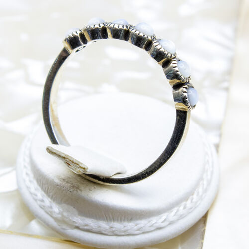 Half Eternity Style Ladies Silver Ring
