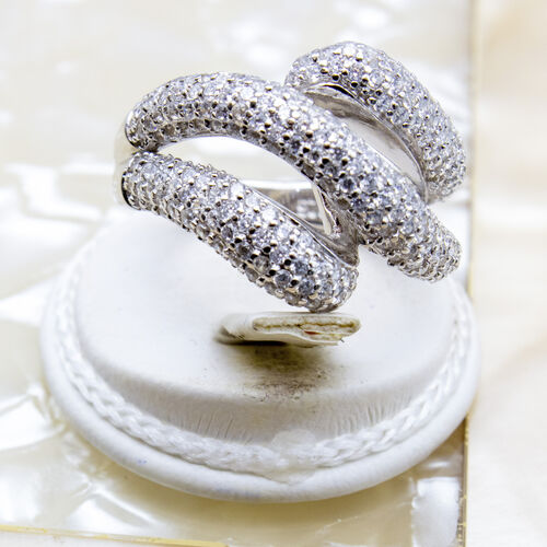 Silver Ring with Zirconia Gem Stones