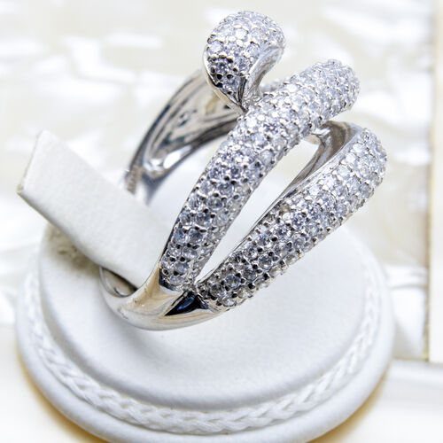 Silver Ring with Zirconia Gem Stones