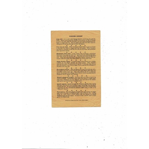 Oxford United v Chelmsford City FA Cup Replay Football Programme 1967/68