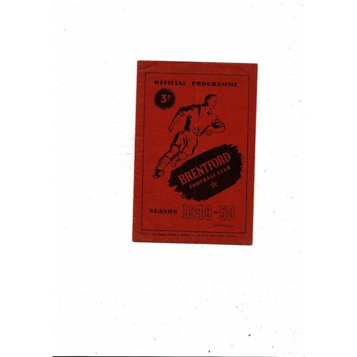 1949/50 Brentford v Luton Town Football Programme