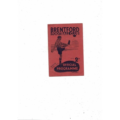1946/47 Brentford v Arsenal Football Programme. May 26th