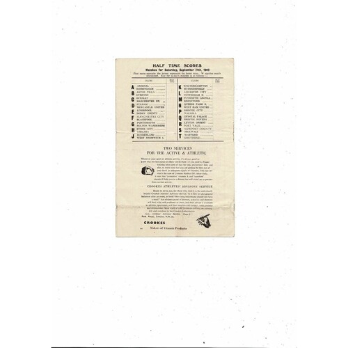 1949/50 Charlton Athletic v Middlesbrough Football Programme