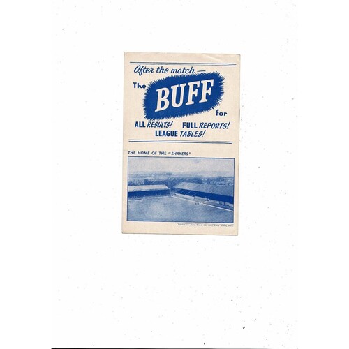 1959/60 Bury v Tranmere Rovers Football Programme