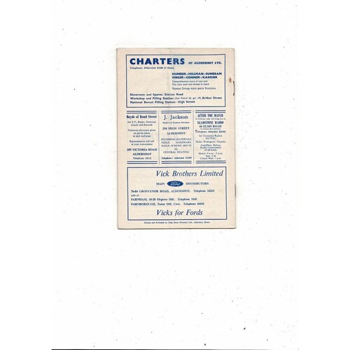 1966/67 Aldershot v Brentford Football Programme + League Review