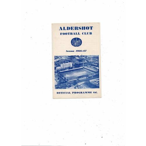 1966/67 Aldershot v Reading FA Cup Football Programme