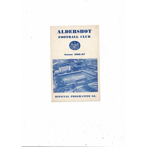 1966/67 Aldershot v Southport Football Programme