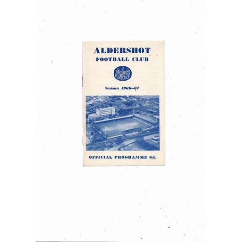 1966/67 Aldershot v York City Football Programme