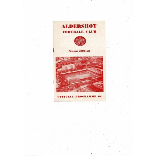 1967/68 Aldershot v Brentford Football Programme