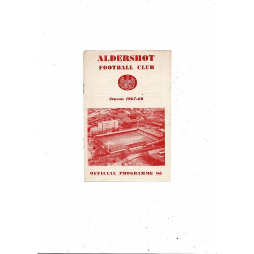 1967/68 Aldershot v Bradford City Football Programme