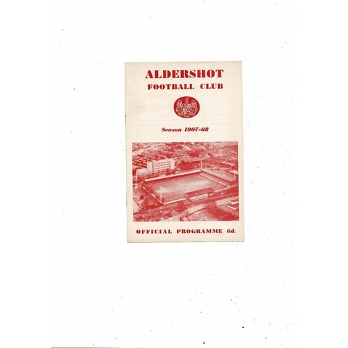 1967/68 Aldershot v Luton Town Football Programme Nov