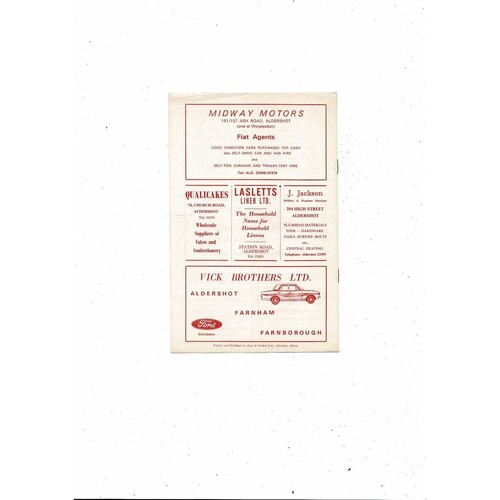1967/68 Aldershot v Luton Town Football Programme Feb