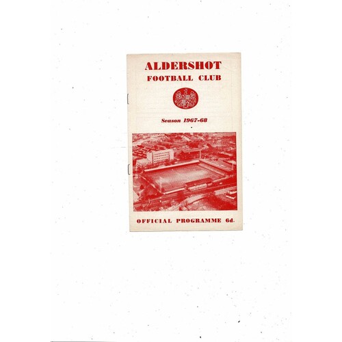1967/68 Aldershot v Doncaster Rovers Football Programme