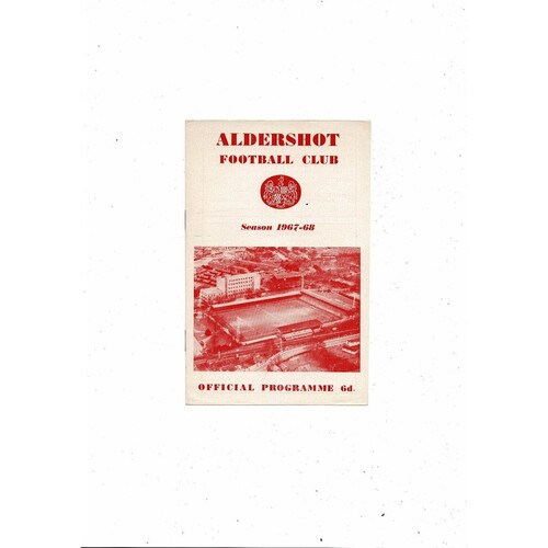 1967/68 Aldershot v Rochdale Football Programme