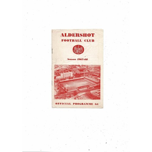 1967/68 Aldershot v Southend United Football Programme
