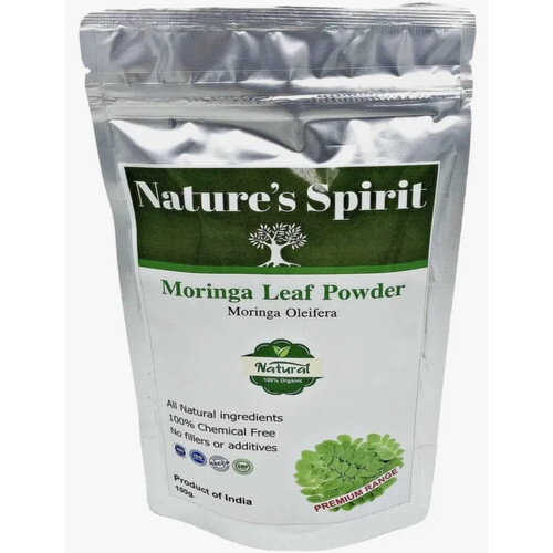Moringa Oleifera 100% Pure Leaf Powder - Organic by Nature’s Spirit 100g