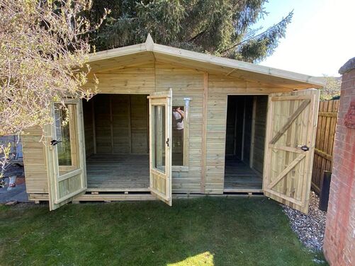 #SHA052 16x8 Apex Summer House Combi