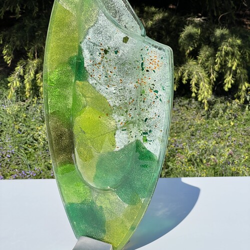 All Green - Oval Vase