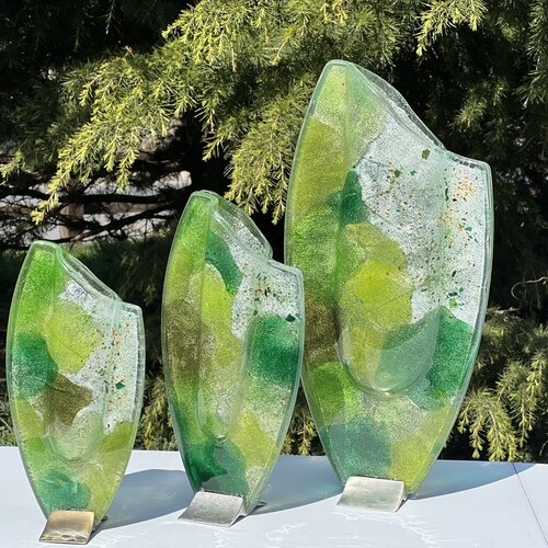 All Green - Oval Vase