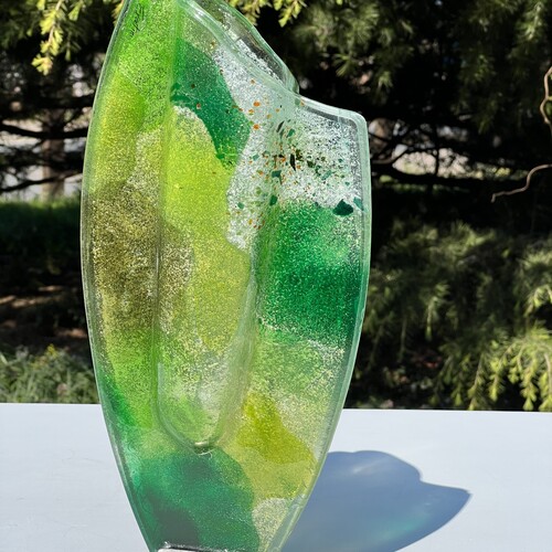 All Green - Oval Vase