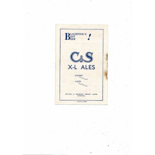 1953/54 Blackpool v Arsenal Football Programme